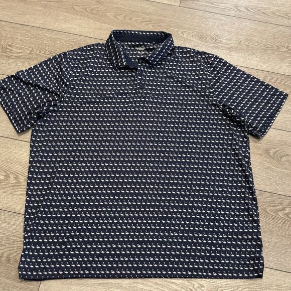 Puma Polo Shirt Men's XXL Blue All Over Print Golf Performance Flamingo Casual - Picture 2 of 7